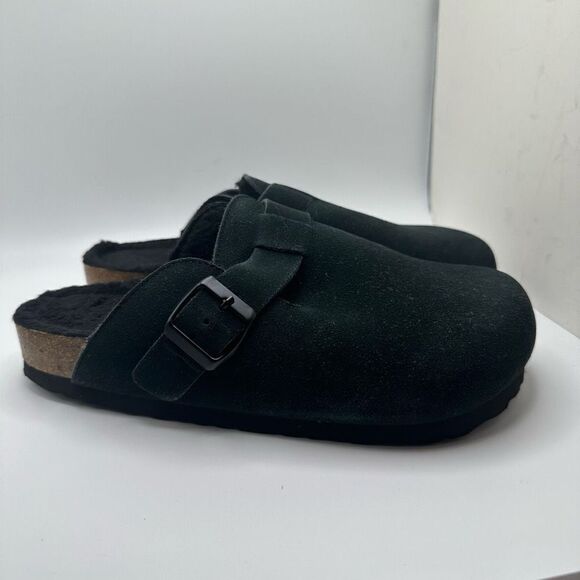 CUSHIONAIRE Women's Cork Footbed Clog with Genuine Leather Upper, Faux Fur Linin - Picture 1 of 7